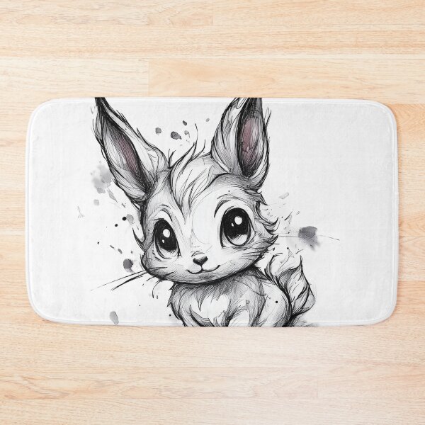 Item preview, Cute White Bunny Ink Style designed and sold by InkDreamMotion.