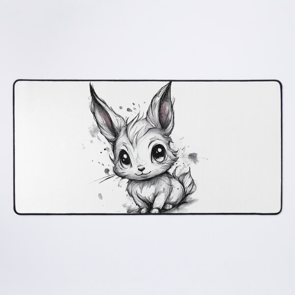 Item preview, Cute White Bunny Ink Style designed and sold by InkDreamMotion.