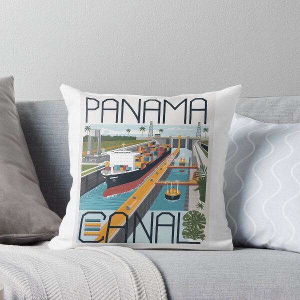 Item preview, Panama Canal Travel Poster Graphic – Modern Retro Vintage Shipping Print designed and sold by pod24.