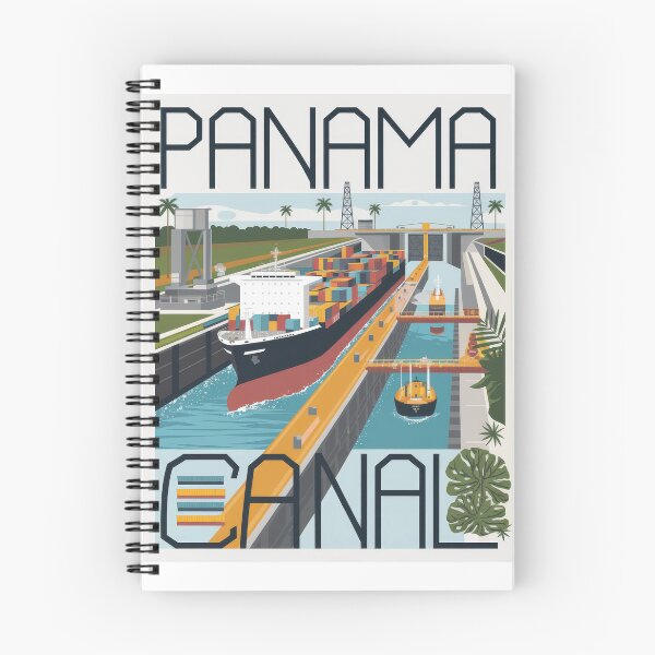 Item preview, Panama Canal Travel Poster Graphic – Modern Retro Vintage Shipping Print designed and sold by pod24.