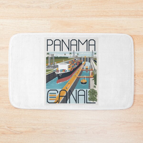 Item preview, Panama Canal Travel Poster Graphic – Modern Retro Vintage Shipping Print designed and sold by pod24.