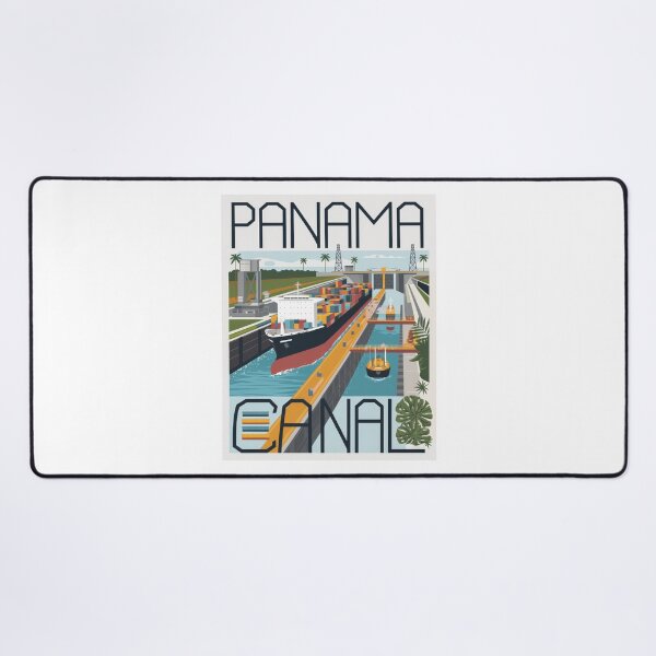 Item preview, Panama Canal Travel Poster Graphic – Modern Retro Vintage Shipping Print designed and sold by pod24.