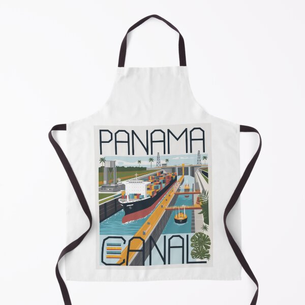 Item preview, Panama Canal Travel Poster Graphic – Modern Retro Vintage Shipping Print designed and sold by pod24.