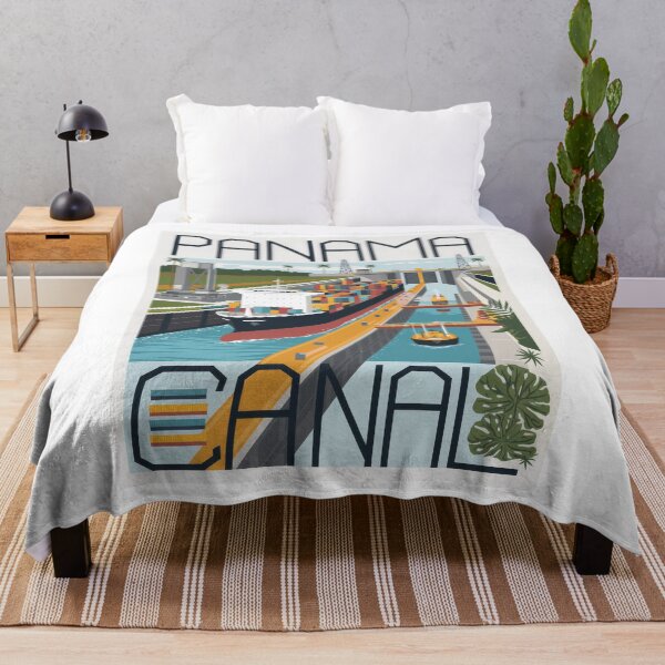 Item preview, Panama Canal Travel Poster Graphic – Modern Retro Vintage Shipping Print designed and sold by pod24.