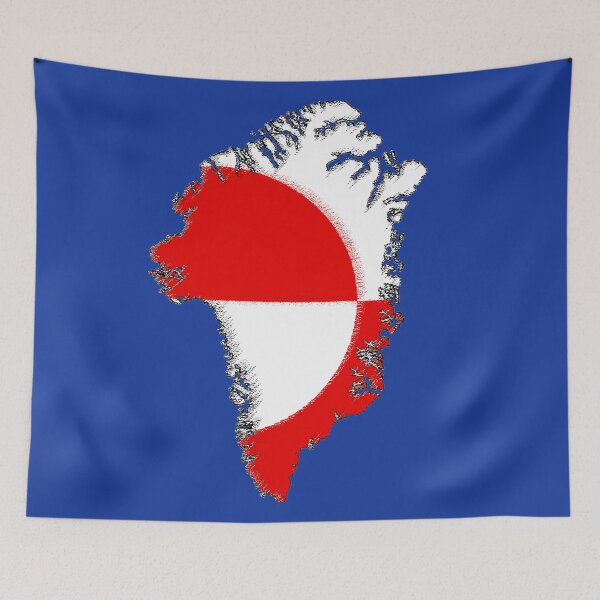 Item preview, Greenland Map with Flag designed and sold by Havocgirl.