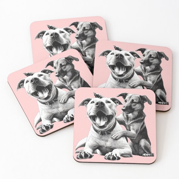 Item preview, Loyal Companions - Pitbull & German Shepherd designed and sold by TSQ.