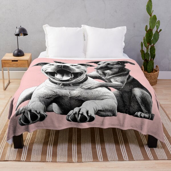 Item preview, Loyal Companions - Pitbull & German Shepherd designed and sold by TSQ.