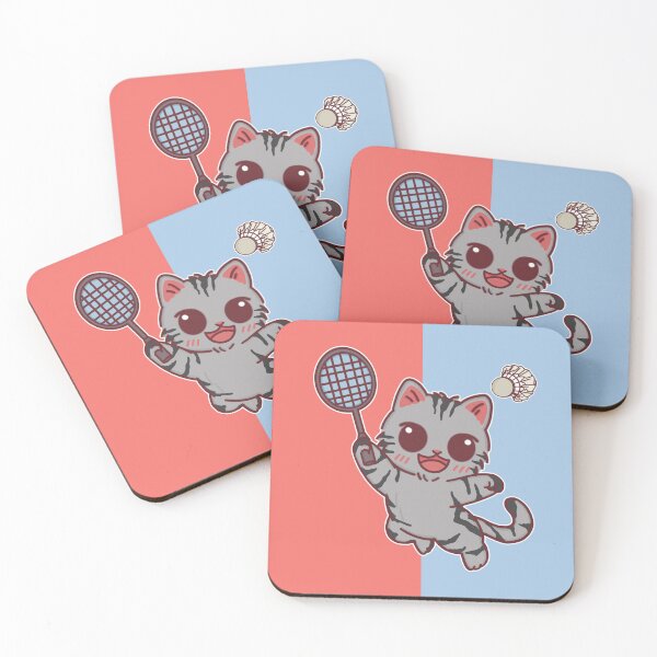 Item preview, Badminton Fan with Adorable Tabby Gray Cat designed and sold by BGMeYou.