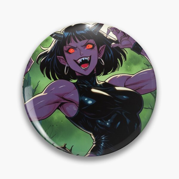 Item preview, Scary but Cute Anime Manga Demon Girl retro Animation illustration art designed and sold by Vintage Designs +.