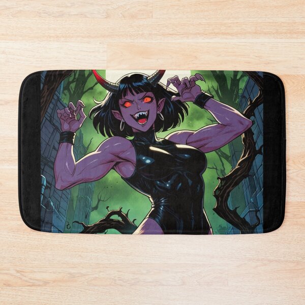 Item preview, Scary but Cute Anime Manga Demon Girl retro Animation illustration art designed and sold by Vintage Designs +.