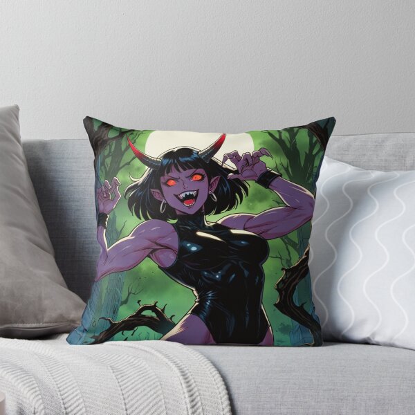 Item preview, Scary but Cute Anime Manga Demon Girl retro Animation illustration art designed and sold by Vintage Designs +.