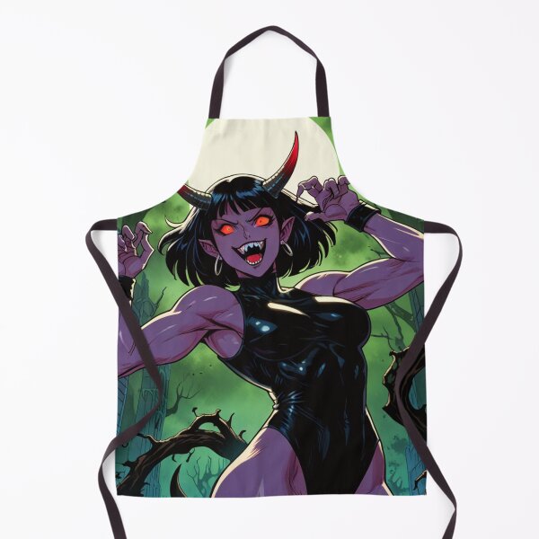 Item preview, Scary but Cute Anime Manga Demon Girl retro Animation illustration art designed and sold by Vintage Designs +.
