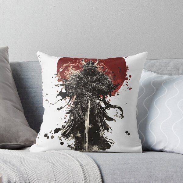Item preview, Japanese samurai against the background of a red moon designed and sold by InkDreamMotion.