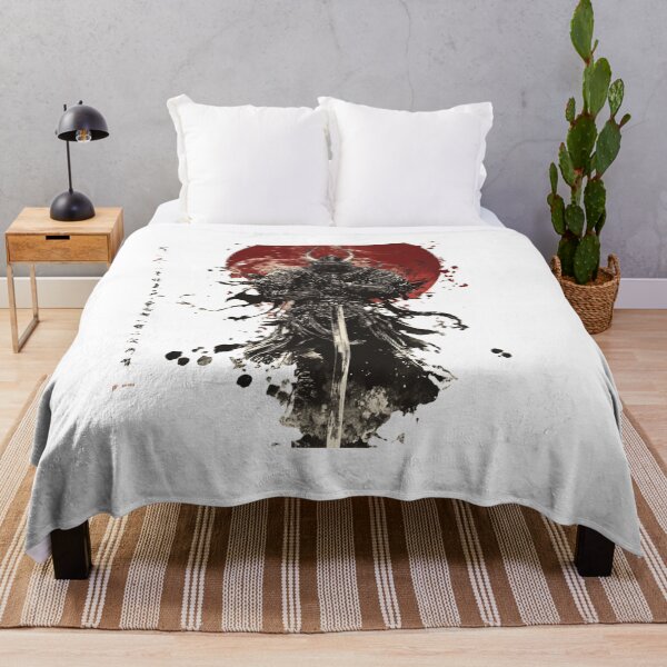 Item preview, Japanese samurai against the background of a red moon designed and sold by InkDreamMotion.