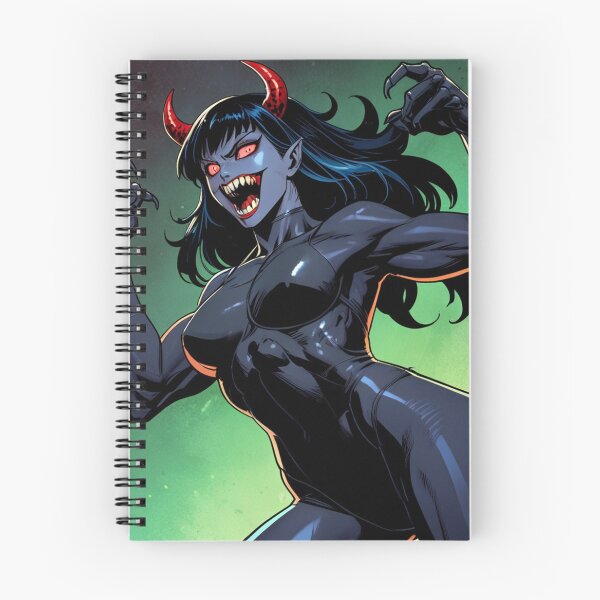 Item preview, Scary but Cute Anime Manga Demon Girl retro Animation illustration art designed and sold by Vintage Designs +.