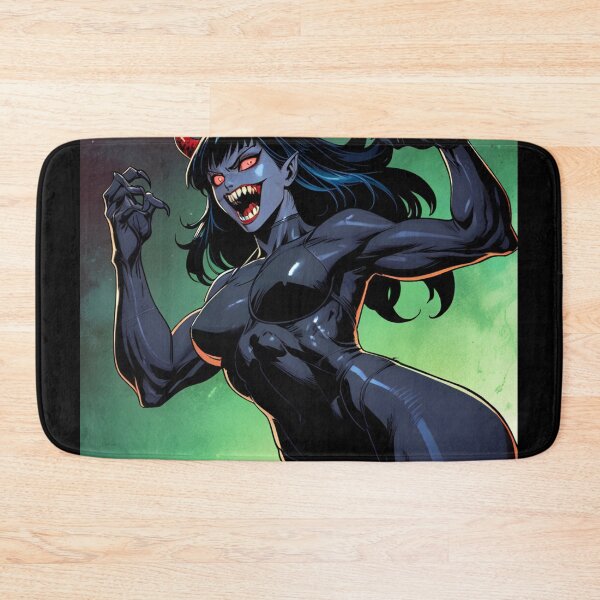 Item preview, Scary but Cute Anime Manga Demon Girl retro Animation illustration art designed and sold by Vintage Designs +.