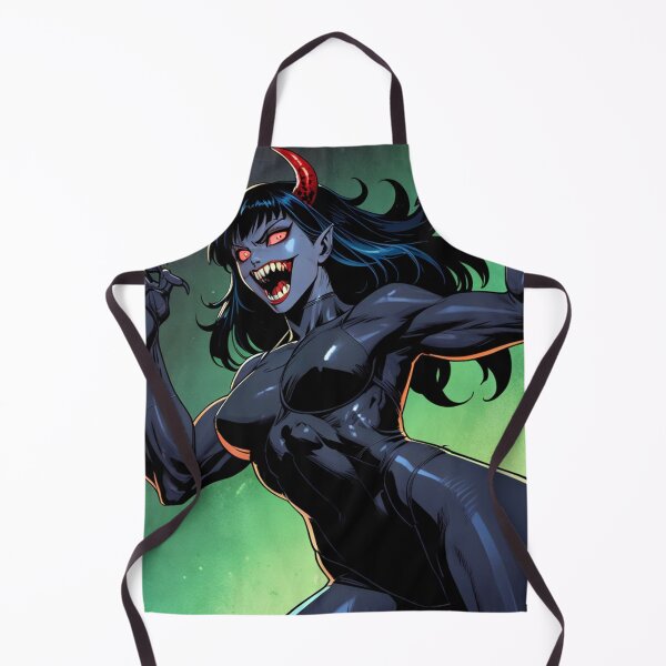 Item preview, Scary but Cute Anime Manga Demon Girl retro Animation illustration art designed and sold by Vintage Designs +.