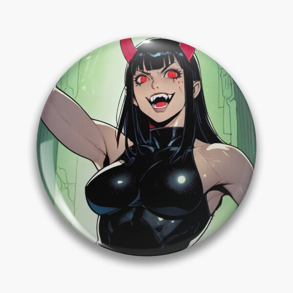 Item preview,  Scary but Cute Anime Manga Demon Girl retro Animation illustration art designed and sold by Vintage Designs +.