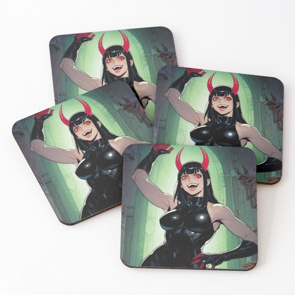 Item preview,  Scary but Cute Anime Manga Demon Girl retro Animation illustration art designed and sold by Vintage Designs +.