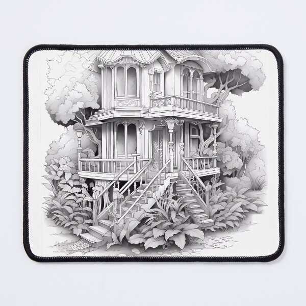 Item preview, Magical Fairy House #34 Coloring Page Pattern designed and sold by DavidColoring.