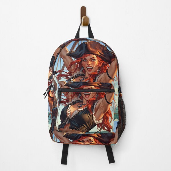 Item preview, Red Head Pirate Queen Anne Bonney vintage Anime Manga Illustration designed and sold by Vintage Designs +.