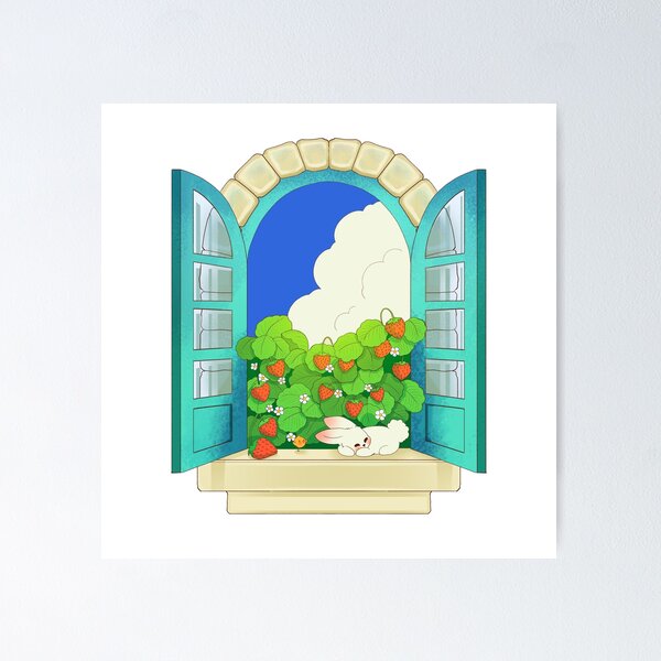 Item preview, Bunny's Strawberry Window designed and sold by Jacob-Pro.