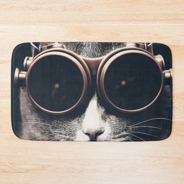 Item preview, The All-Knowing Steampunk Cat with Matching Goggles designed and sold by RK - Shop.