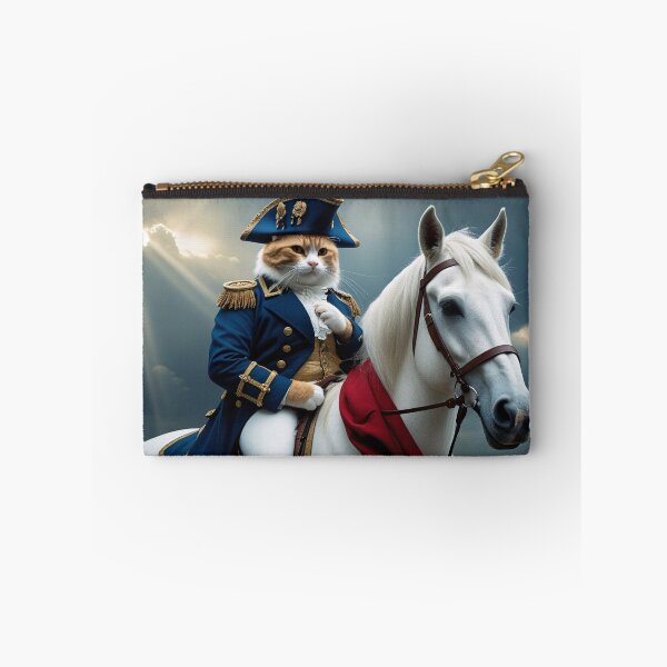 Item preview, Storms Rage as the Feline General Rides: A Heroic Cat on a Noble White Horse Leading a Grand Army designed and sold by All-Of-Art.