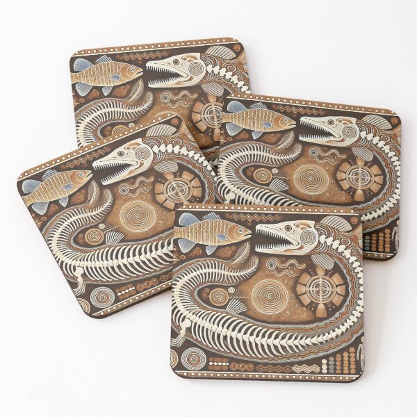 Item preview, Ancient Aquatic Fossil Dreaming – Indigenous Art Fusion designed and sold by Macajuba Design .