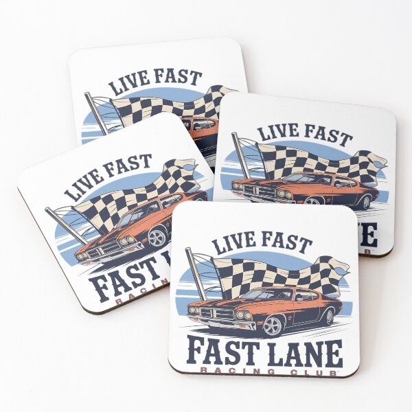 Item preview, Live Fast - Fast Lane Racing Club Vintage Car Design designed and sold by Charlietule.