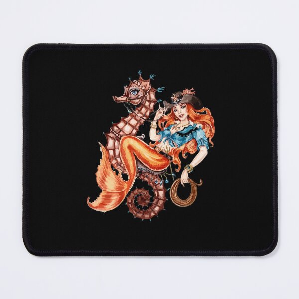 Item preview, Mermaid Riding Seahorse Vintage Retro Cowgirl Rodeo designed and sold by Dressed For  Duty.