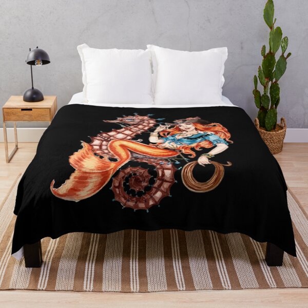 Item preview, Mermaid Riding Seahorse Vintage Retro Cowgirl Rodeo designed and sold by Dressed For  Duty.