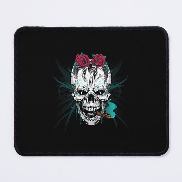 Item preview, Bold Skull & Red Flower Cigar Art designed and sold by Zakrytos ★★★★★.