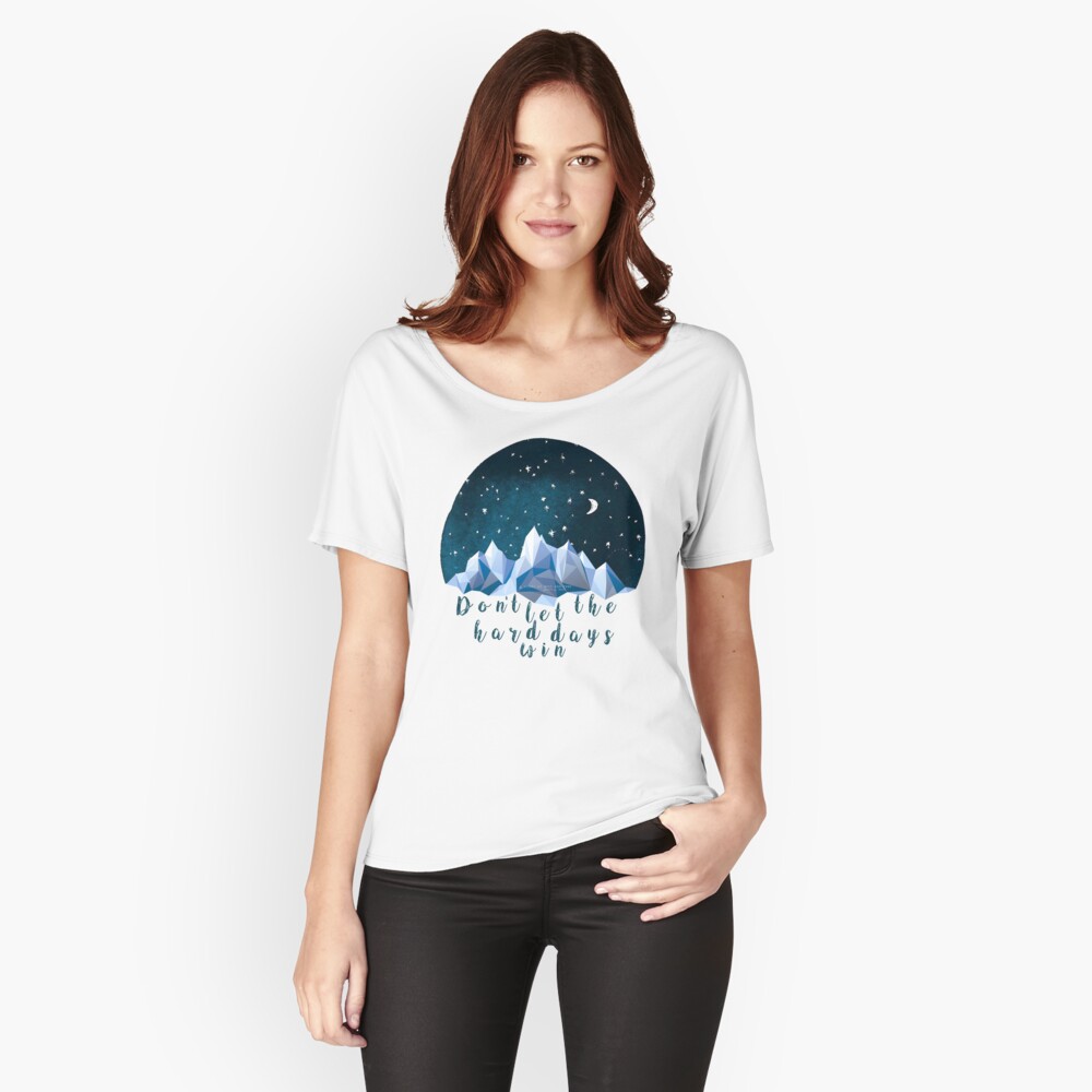 DON'T LET THE HARD DAYS WIN (geometric watercolor) Relaxed Fit T-Shirt