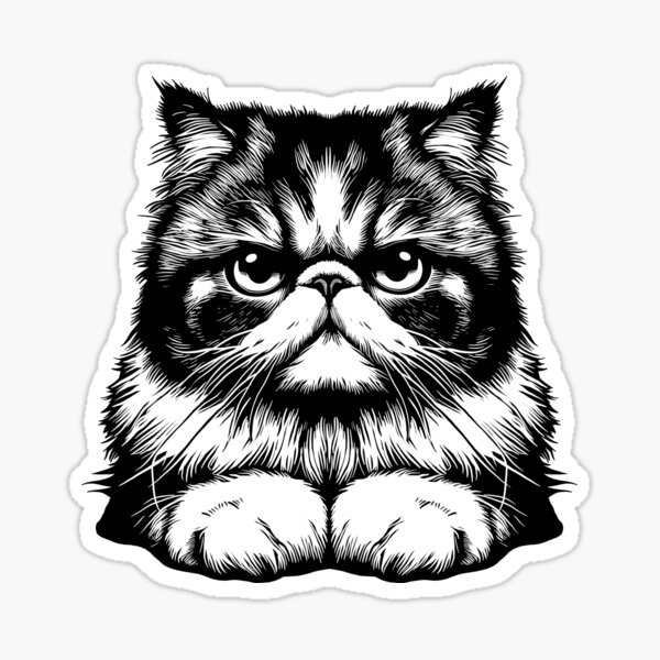 Vista previa del artículo con la obra «Gato persa», diseñado y vendido por rogue-design.