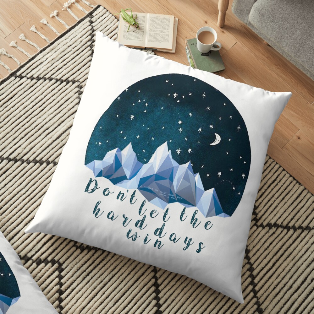DON'T LET THE HARD DAYS WIN (geometric watercolor) Floor Pillow