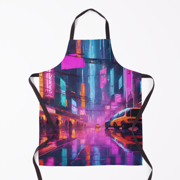 Item preview, Neon Rainy Nights | Futuristic Cyberpunk Cityscape Art designed and sold by Eman Abou Ghazy.