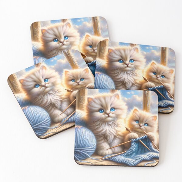 Item preview, Cute Knitting Cats designed and sold by M-Y-A-R-T-.