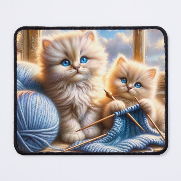 Item preview, Cute Knitting Cats designed and sold by m-y-A-I-A-R-T-.