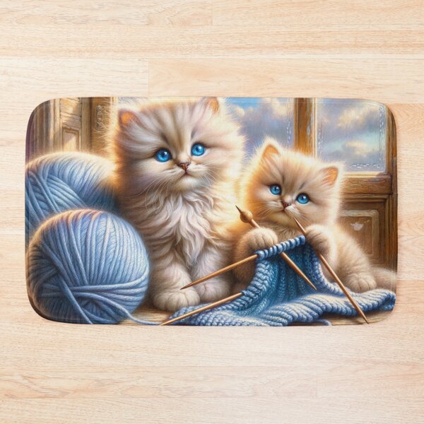 Item preview, Cute Knitting Cats designed and sold by m-y-A-I-A-R-T-.