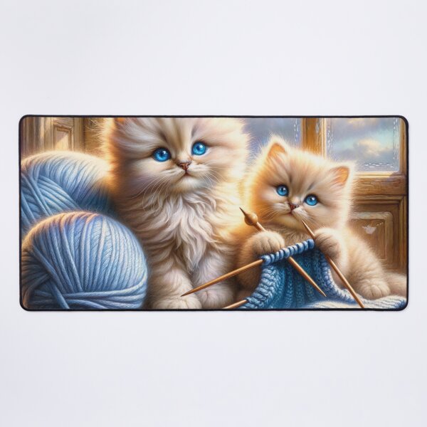 Item preview, Cute Knitting Cats designed and sold by M-Y-A-R-T-.