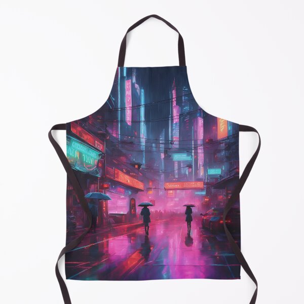 Item preview, Glowing Dystopia | Neon Noir Urban AI Art Print designed and sold by Eman Abou Ghazy.