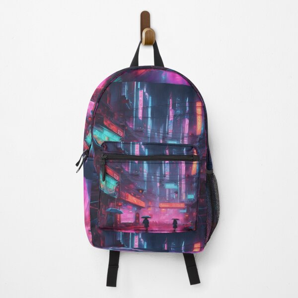 Item preview, Glowing Dystopia | Neon Noir Urban AI Art Print designed and sold by Eman Abou Ghazy.