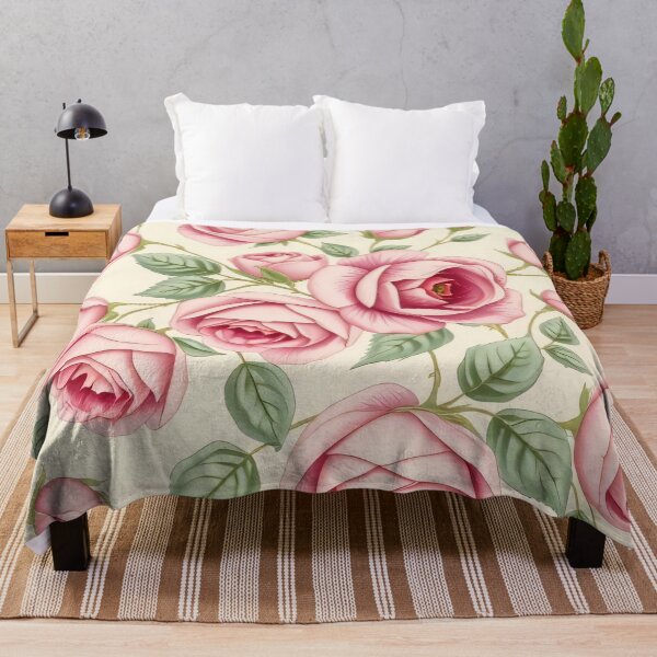 Item preview, Vintage Pink Roses – Elegant Floral Pattern Wall Art designed and sold by FoisonDesigns.