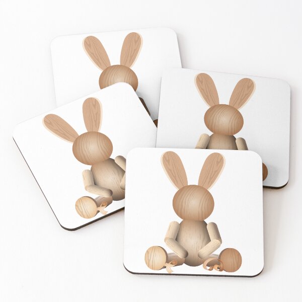 Item preview, Illustrative wooden look – charming rabbit figure designed and sold by Kisho.