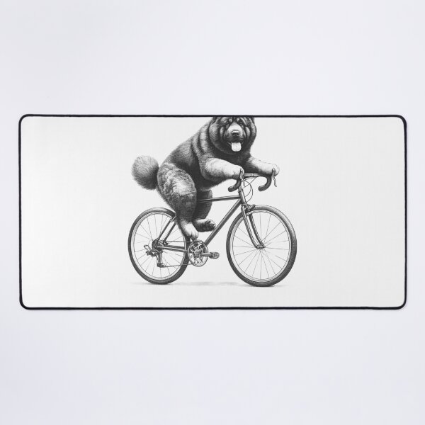 Item preview, Central Asian Shepherd Dog Riding Bike designed and sold by Kimberley King Art King Art.