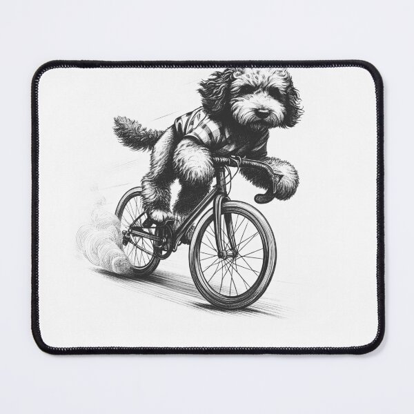 Item preview, Cockapoo Riding Bike designed and sold by Kimberley King Art  King Art.