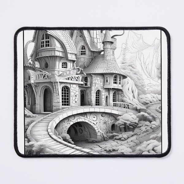 Item preview, Magical Fairy House #32 Coloring Page Pattern designed and sold by DavidColoring.