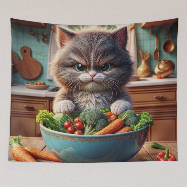 Item preview, Funny Vegan Cat designed and sold by M-Y-A-R-T-.