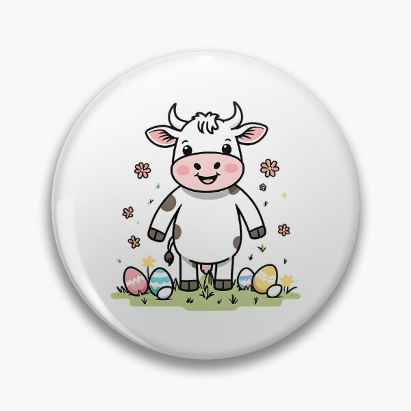 Item preview, Cute Easter Cow With Easter Eggs designed and sold by DomTeesHaven.